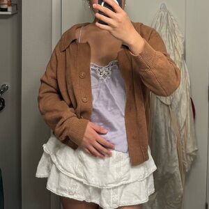 SOLD Tahari camel cardigan